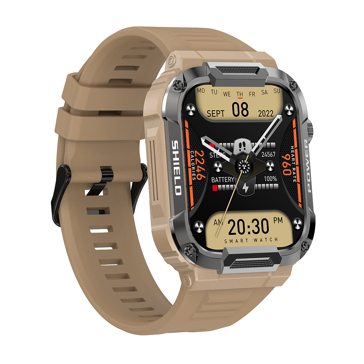 Rugged Smartwatch with Heart Rate and Sleep Tracking