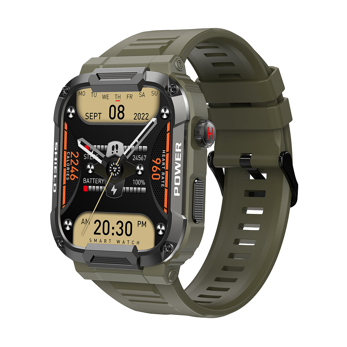 Rugged Smartwatch with Heart Rate and Sleep Tracking
