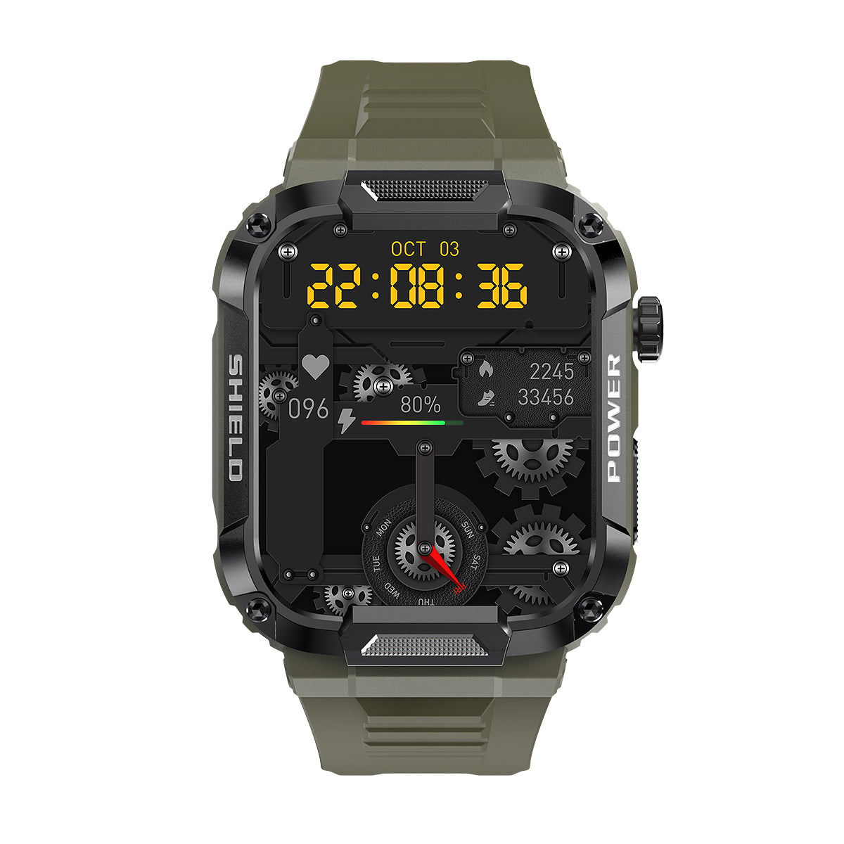 Rugged Smartwatch with Heart Rate and Sleep Tracking