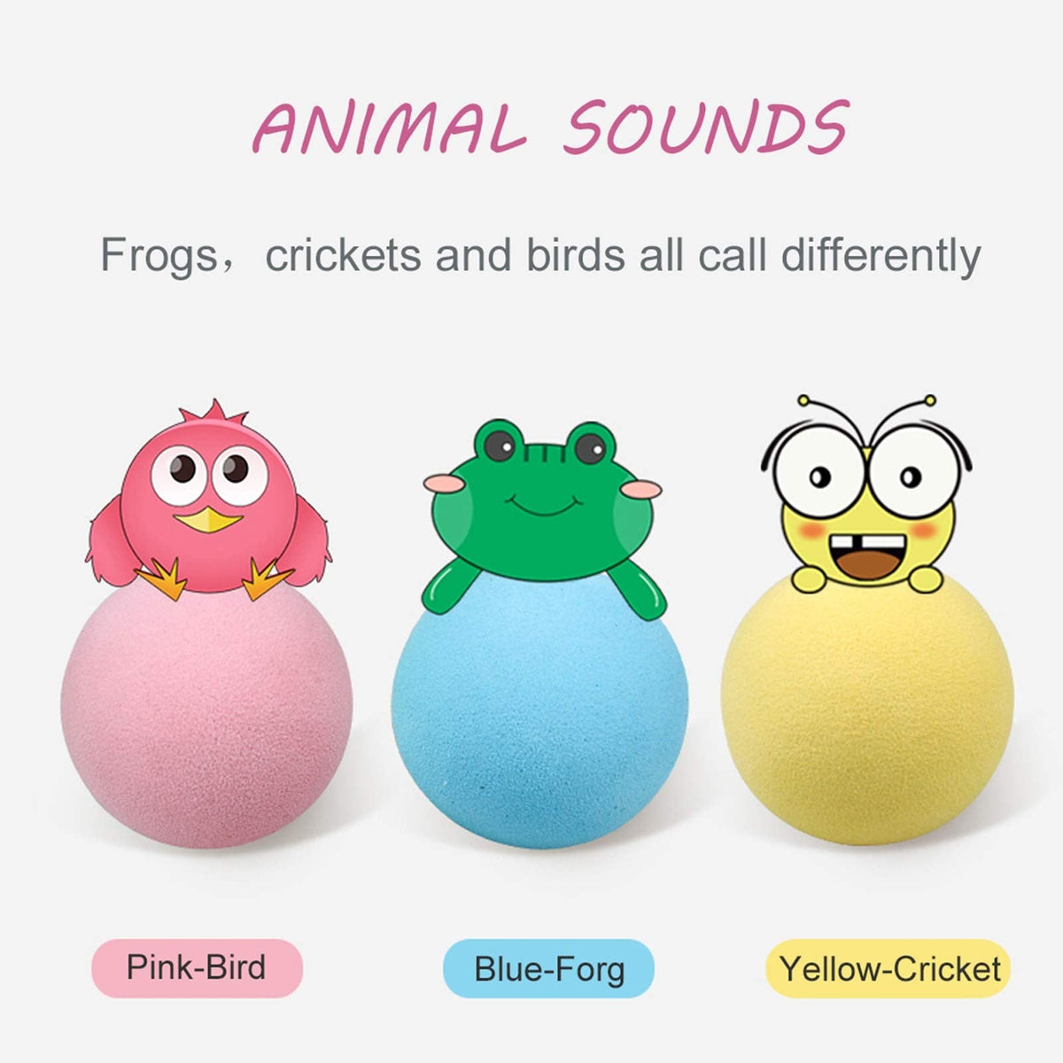 Interactive Cat Ball Toy with Catnip and Animal Sounds