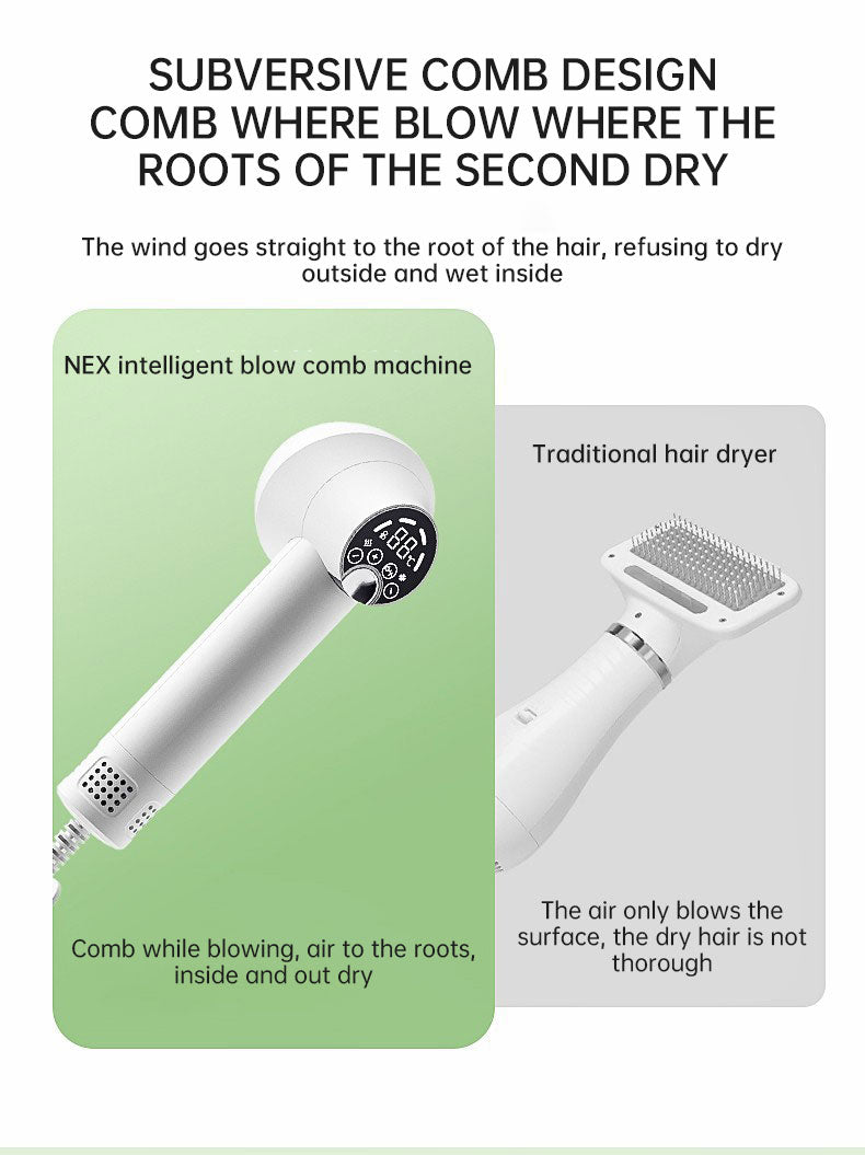 Smart Pet Hair Dryer Brush for Fluffy, Tangle-Free Coats