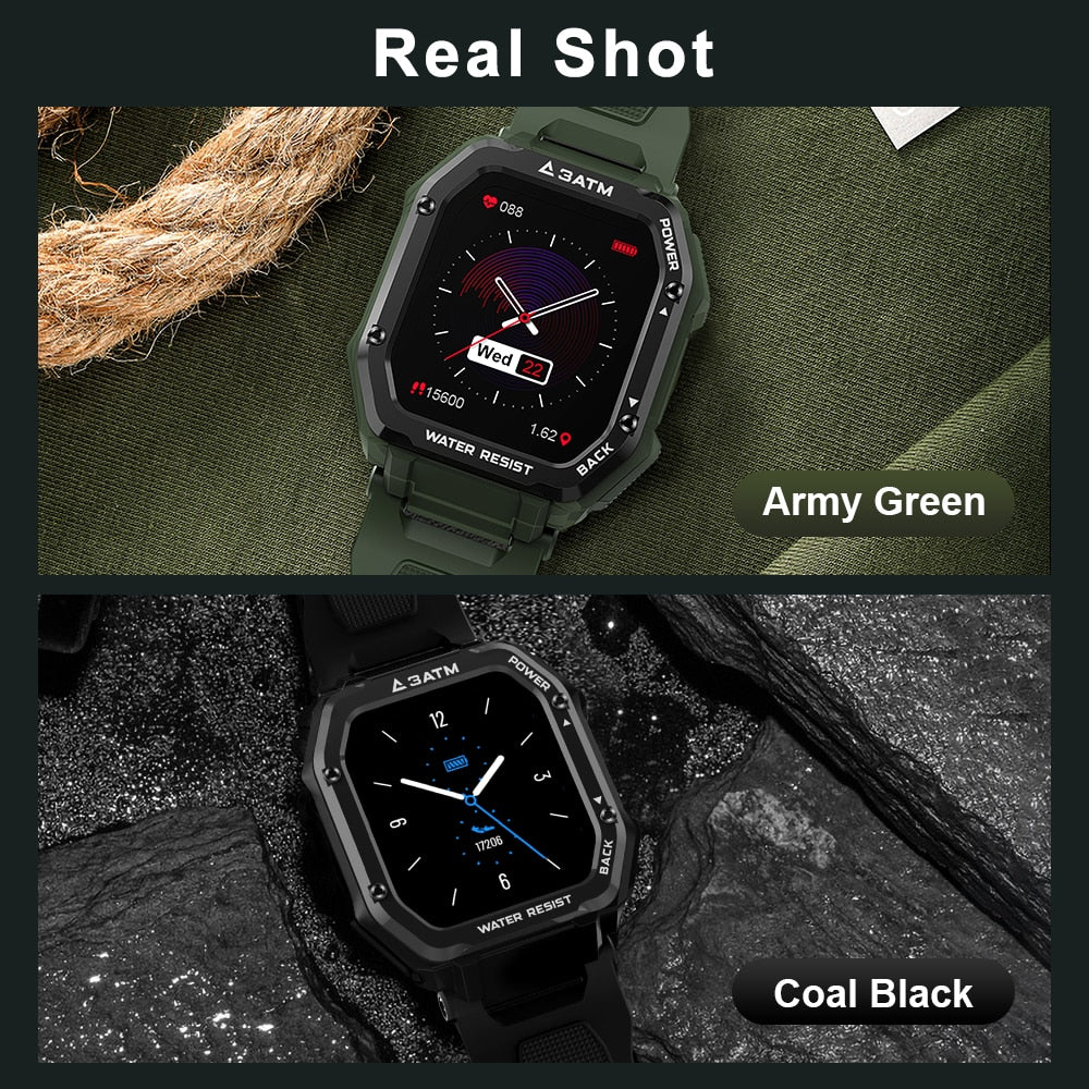 Rugged Smartwatch for Men: 3ATM Waterproof Fitness
