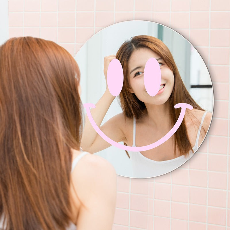 Smiley Face Wall Mirror, Lightweight Acrylic Makeup Mirror