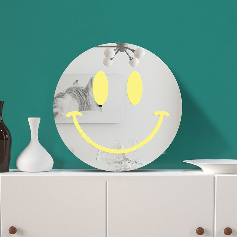 Smiley Face Wall Mirror, Lightweight Acrylic Makeup Mirror
