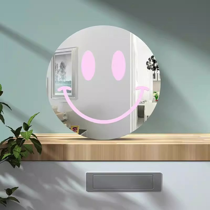 Smiley Face Wall Mirror, Lightweight Acrylic Makeup Mirror