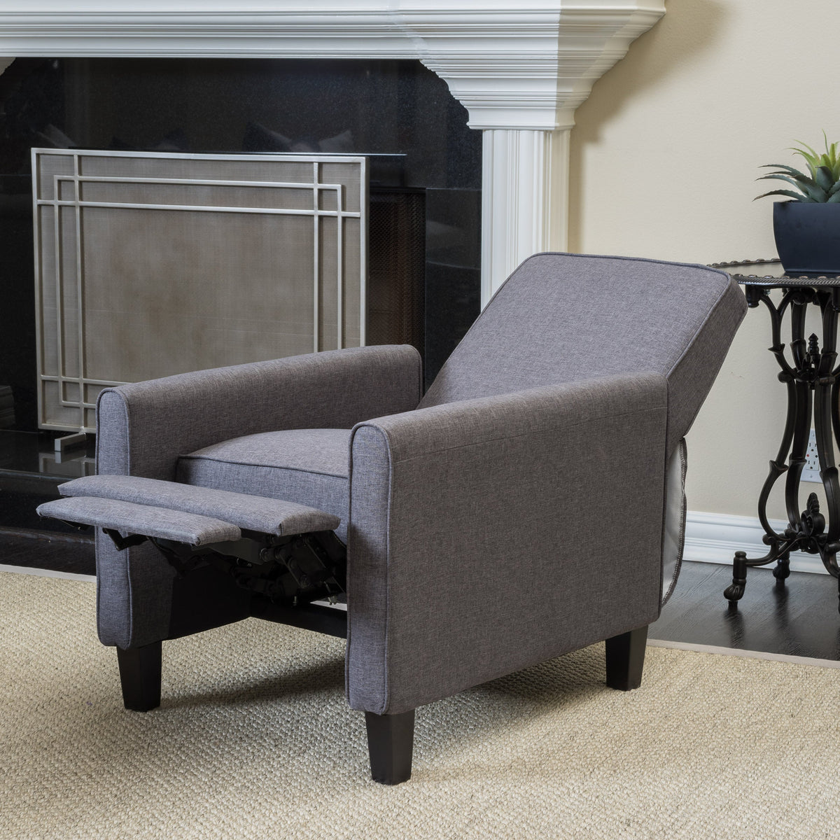 Push Back Recliner Chair for Small Spaces Charcoal