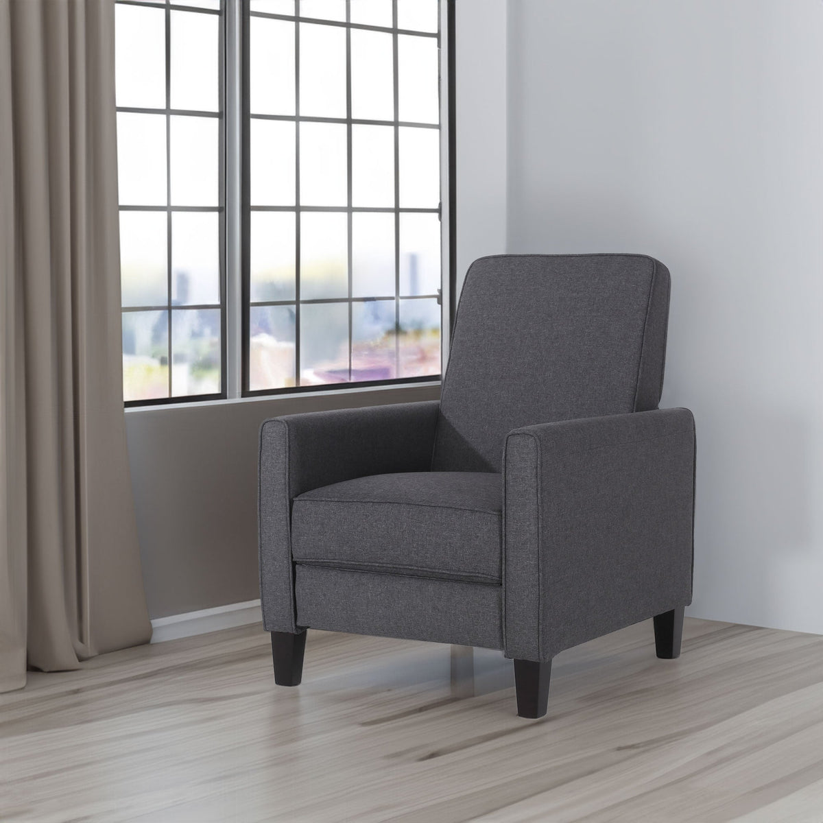 Push Back Recliner Chair for Small Spaces Charcoal