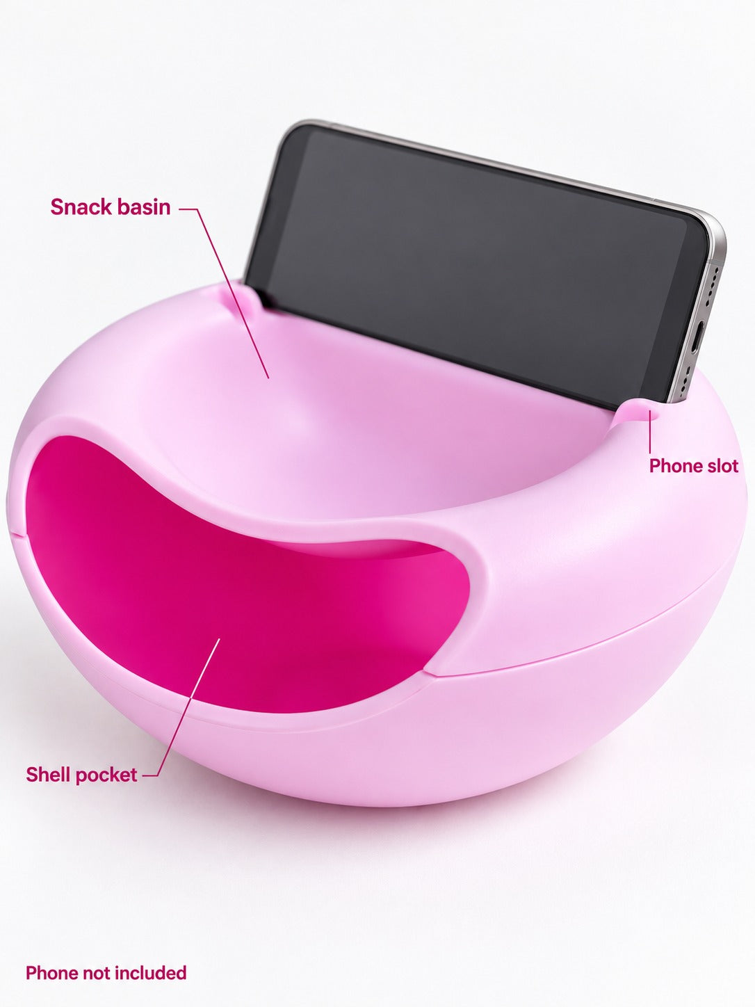 Snack Bowl with Side Pocket for Shells and Pits