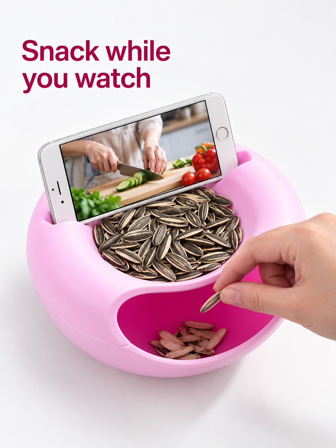 Snack Bowl with Side Pocket for Shells and Pits
