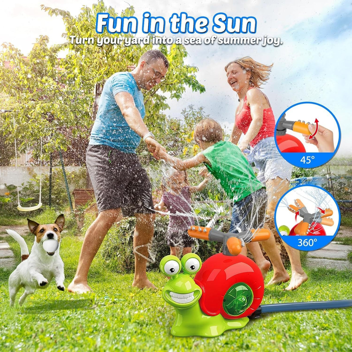 Snail Water Sprinkler Baseball Toy for Summer Fun