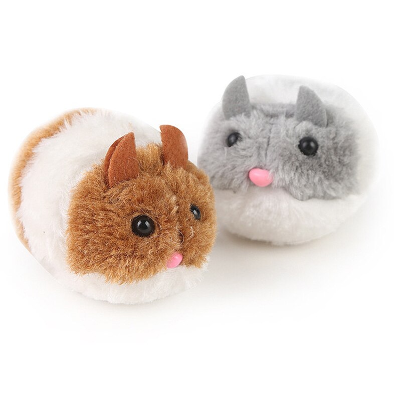 Plush Mouse Cat Toy With Shake Pull Loop, Set of 2