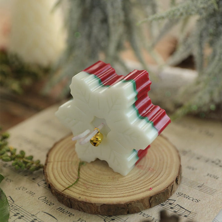 Snowflake Candle for Festive Christmas Table Decor
