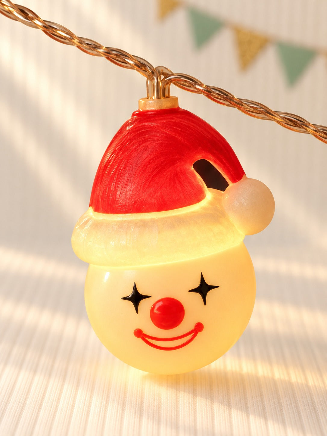 Snowman Santa Hat LED Christmas String Lights Warm Glow