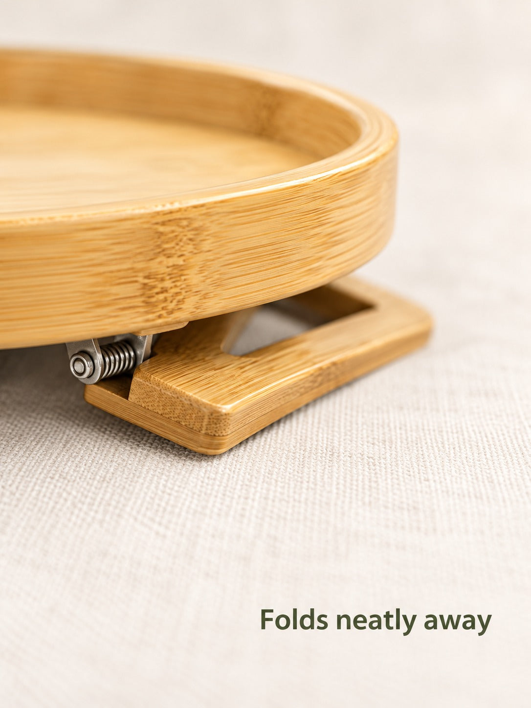 Sofa Armrest Tray: Clip-On Bamboo Snack Table