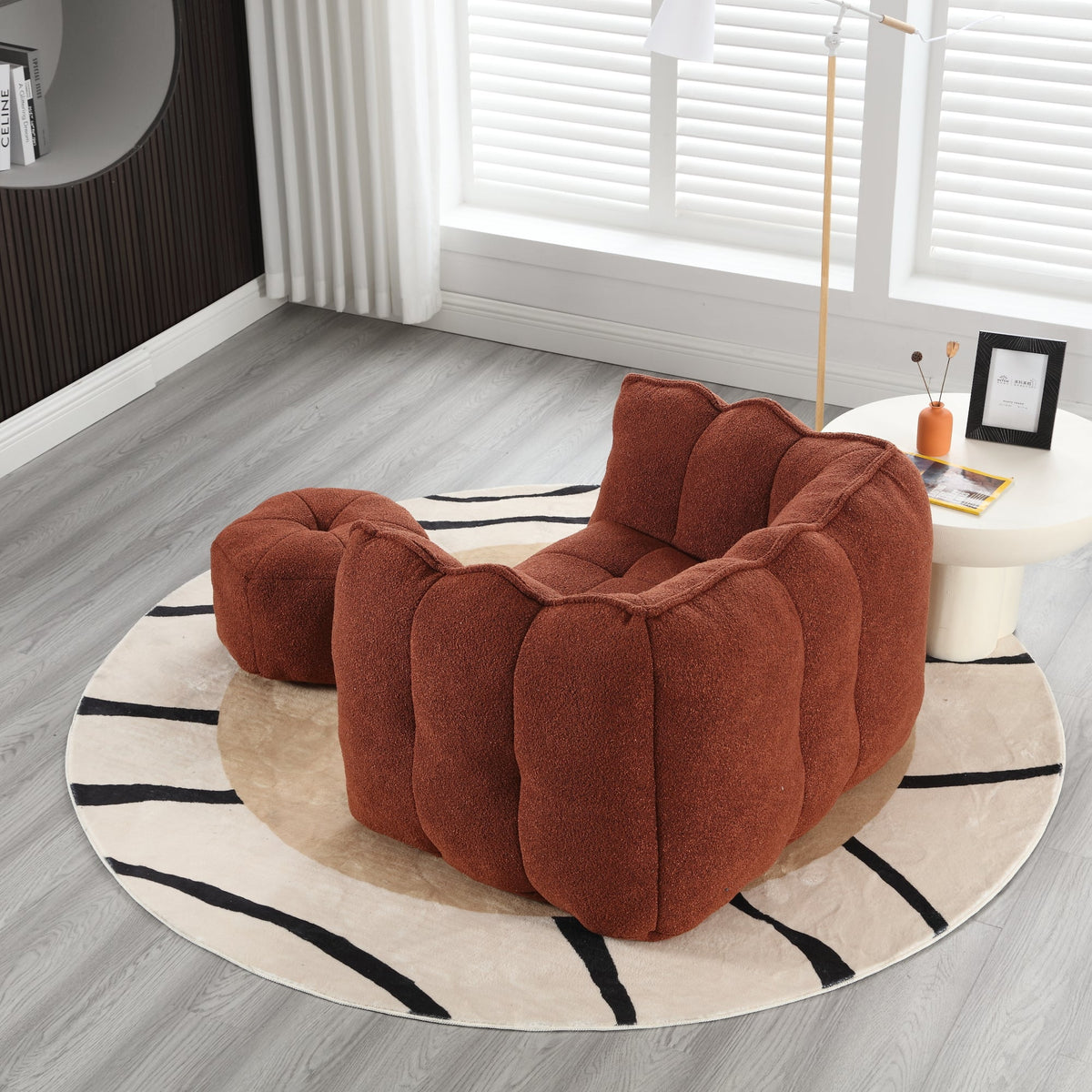 Bean Bag Chair with Footstool for Cozy Living Rooms