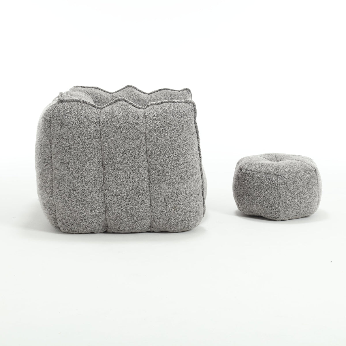 Foam Chip Bean Bag Chair with Footstool for Living Room