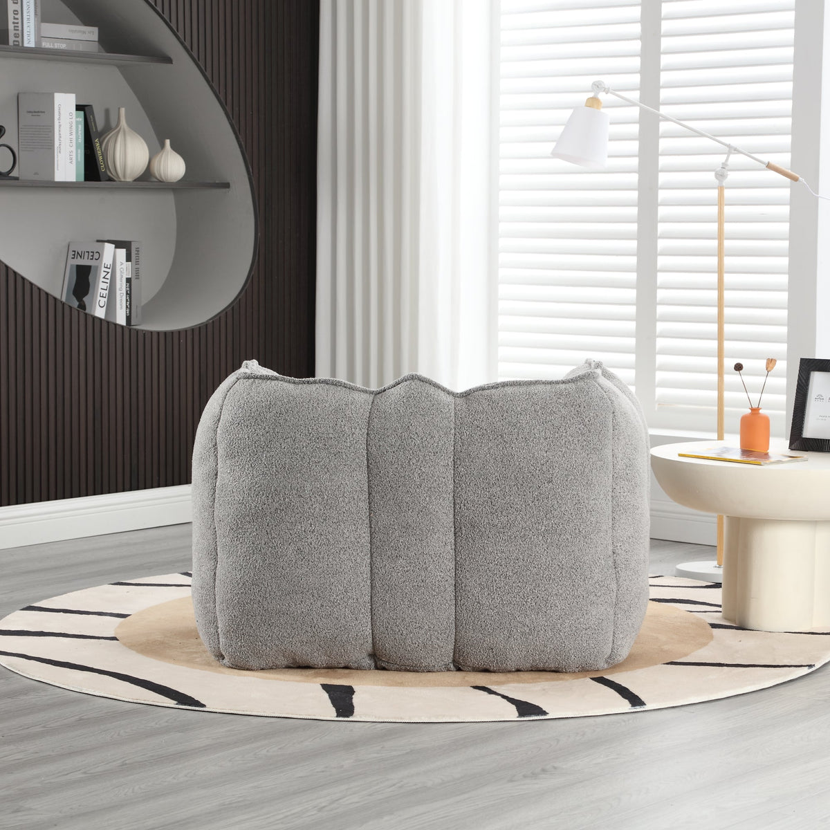 Foam Chip Bean Bag Chair with Footstool for Living Room