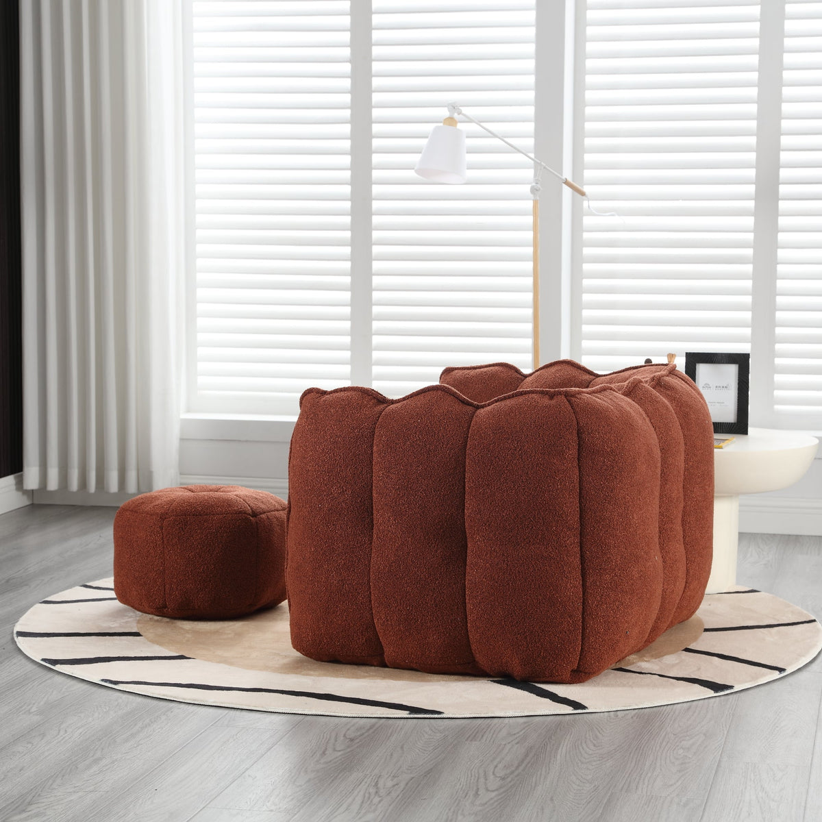 Bean Bag Chair with Footstool for Cozy Living Rooms