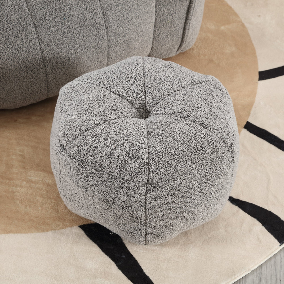 Foam Chip Bean Bag Chair with Footstool for Living Room