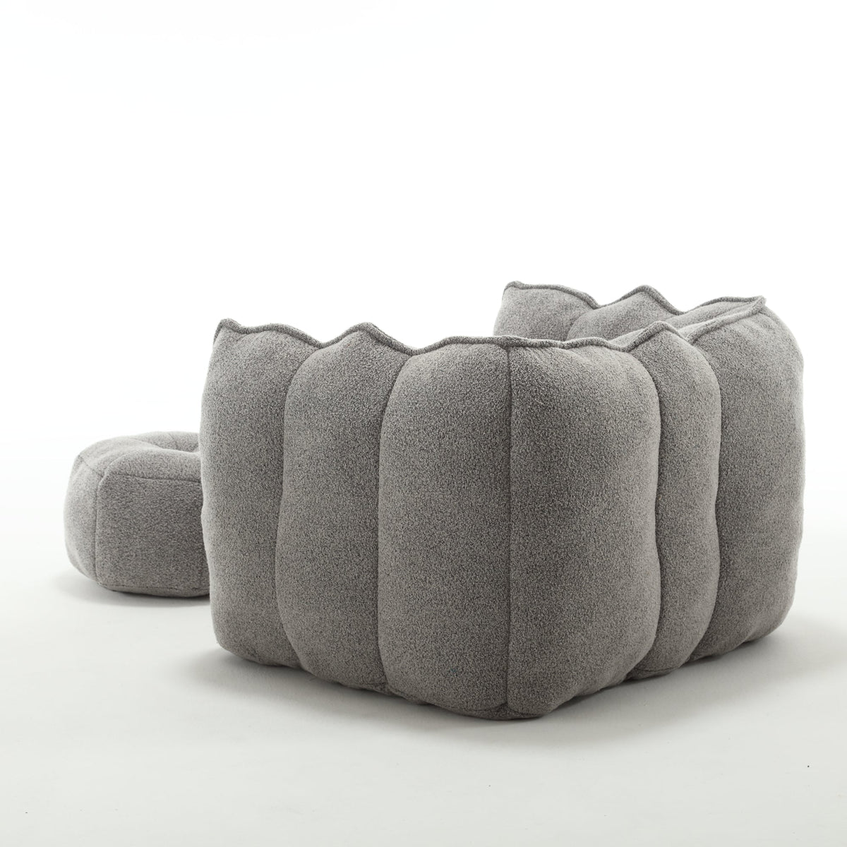 Foam Chip Bean Bag Chair with Footstool for Living Room