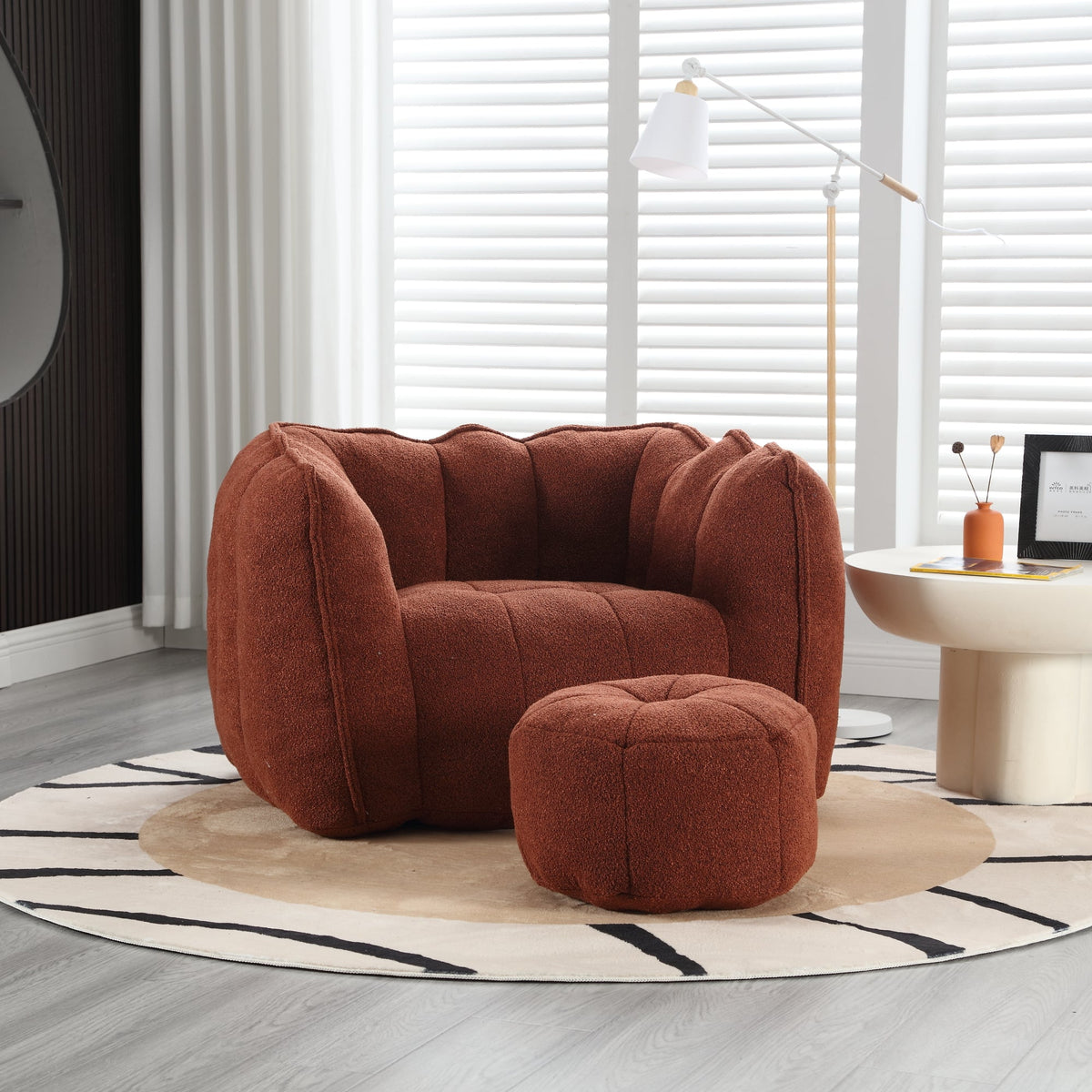 Bean Bag Chair with Footstool for Cozy Living Rooms