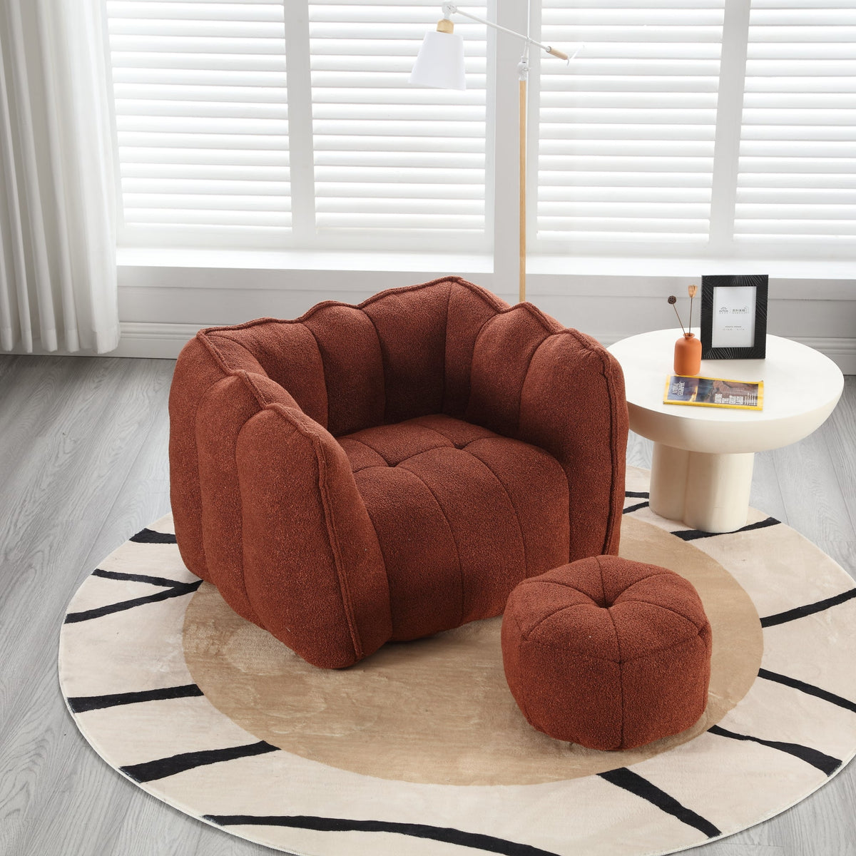 Bean Bag Chair with Footstool for Cozy Living Rooms