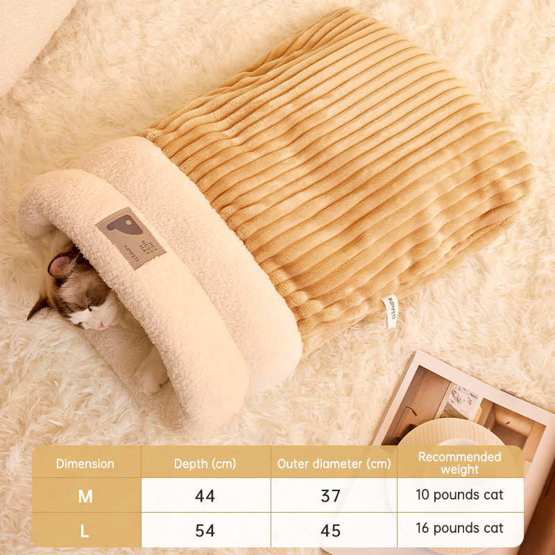 Enclosed Cat Bed Cave for Warm, Secure Winter Sleep