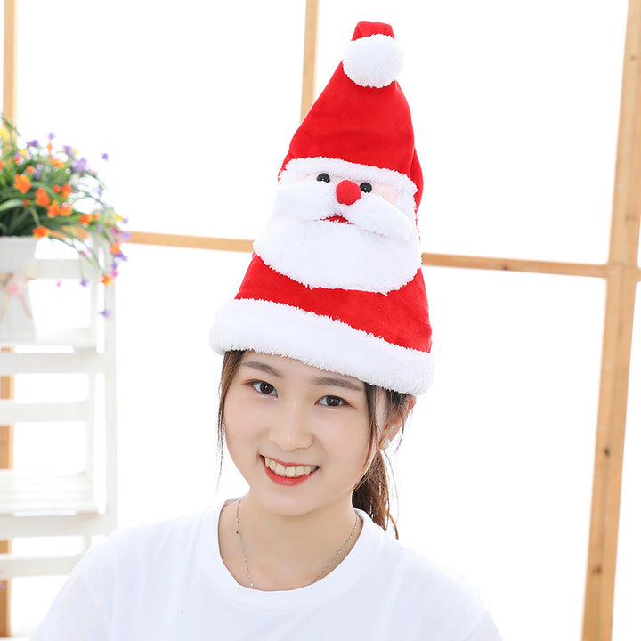 Light-Up Santa Hat Plush Toy for Playful Christmas Fun