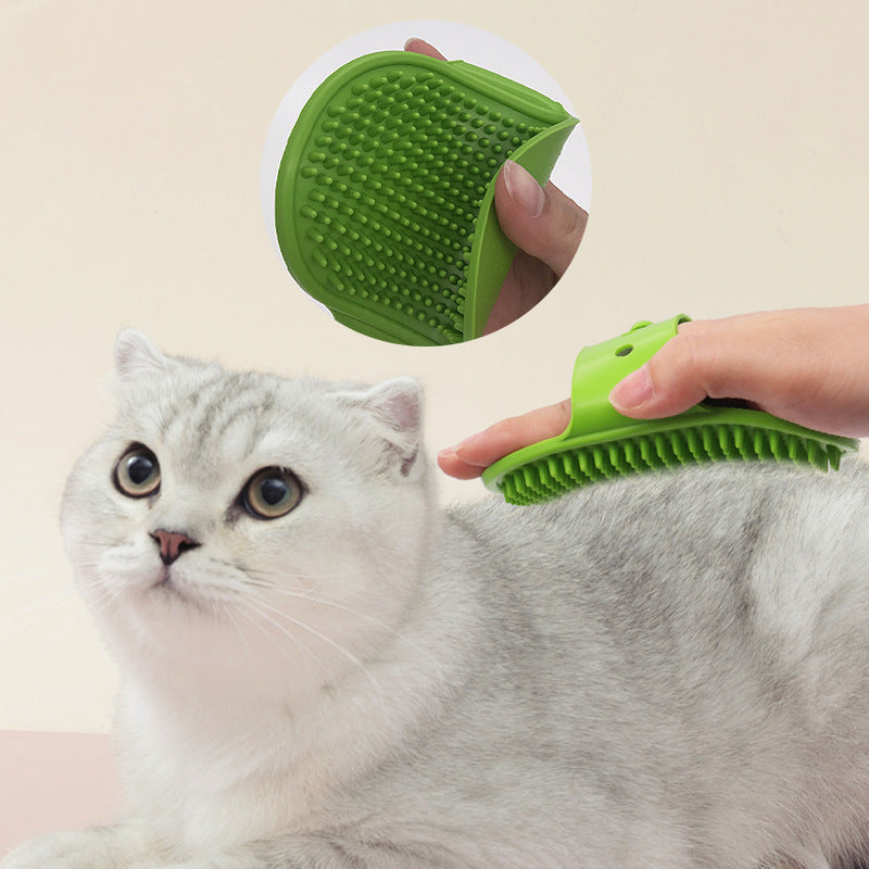 Silicone Pet Grooming Brush for Gentle Bath & Massage