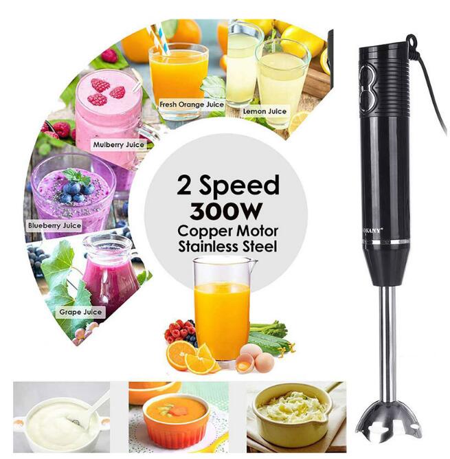 Immersion Hand Blender 300W 2-Speed Stainless Blade