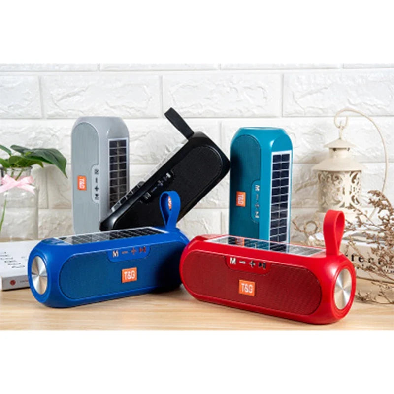 Solar Bluetooth Speaker with Heavy Bass for Camping