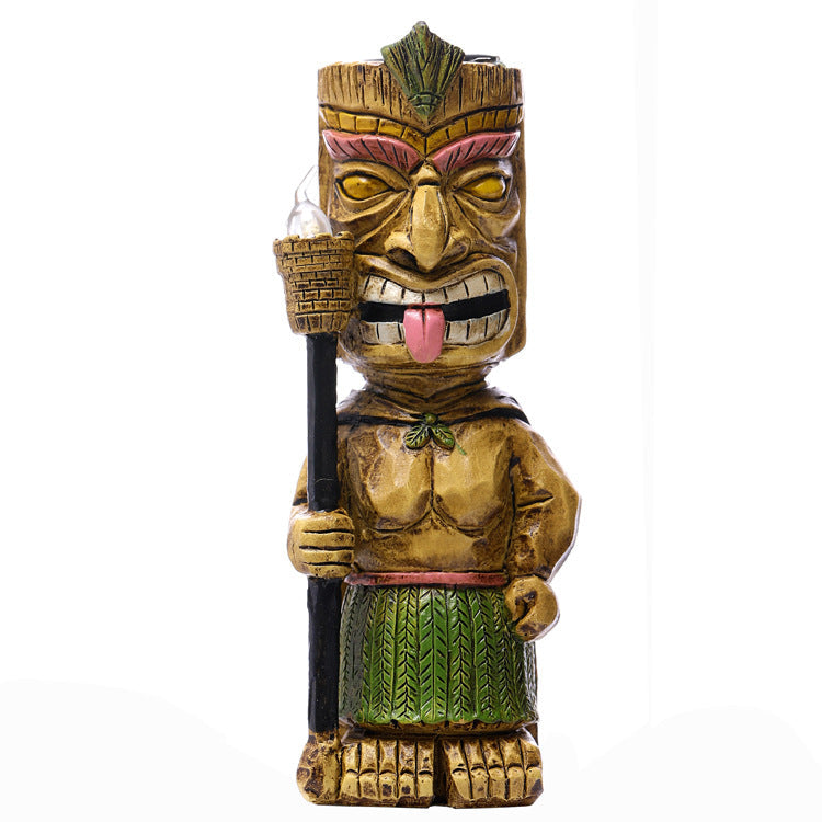 Solar Tribal Totem Lamp for Outdoor Garden Ambiance