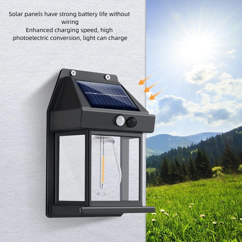 Solar Wall Light with Motion Sensor, Wireless Outdoor