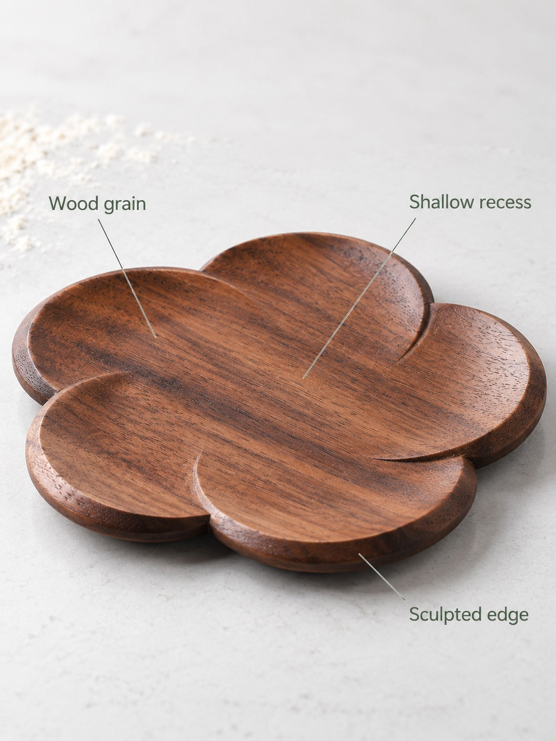 Solid Black Walnut Plum Blossom Coaster for Teacups