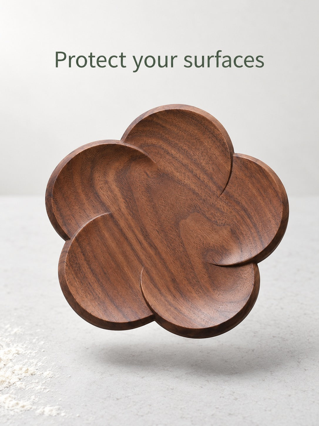 Solid Black Walnut Plum Blossom Coaster for Teacups