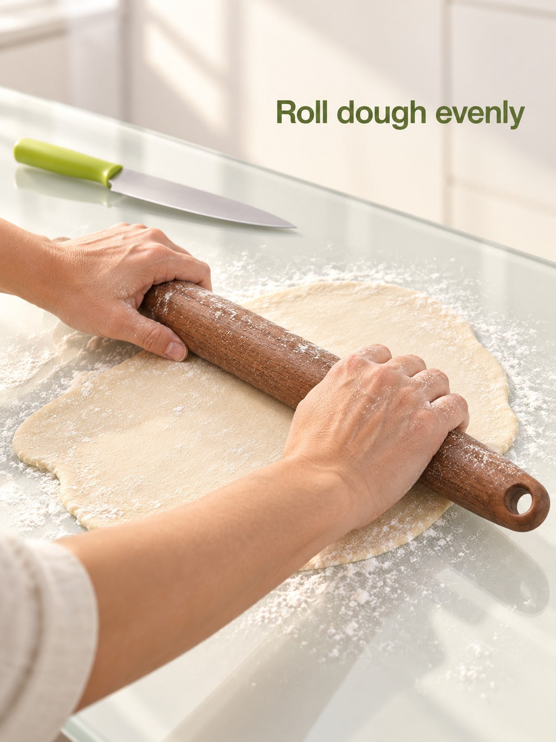 Solid Black Walnut Rolling Pin for Dough and Dumplings