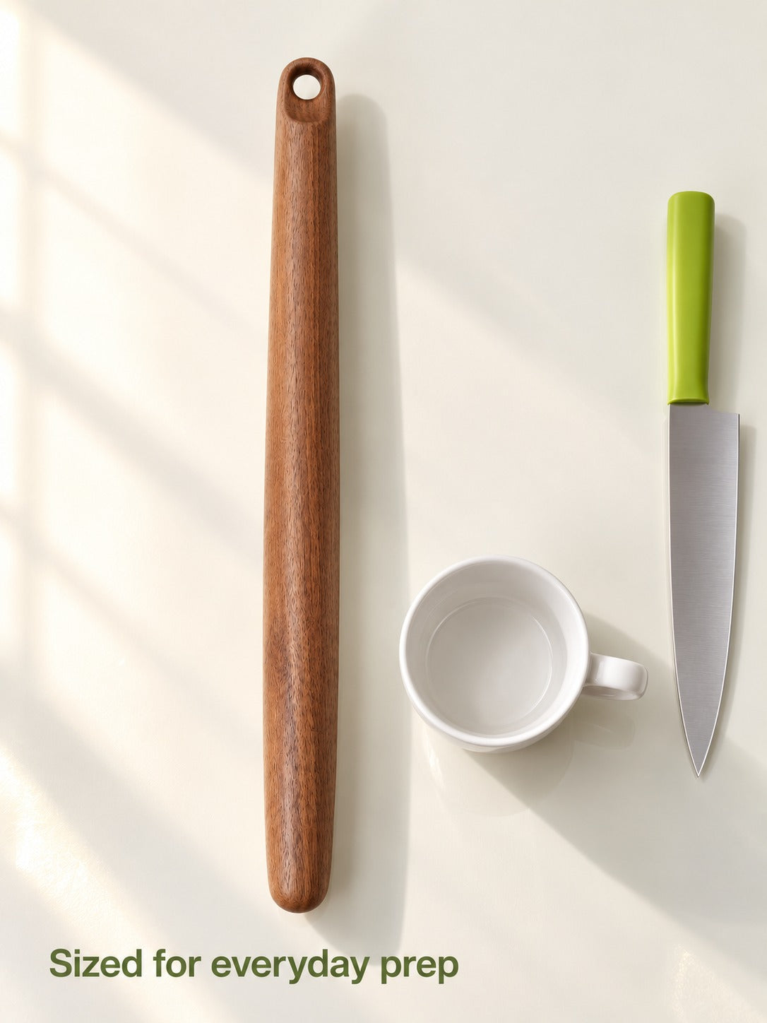 Solid Black Walnut Rolling Pin for Dough and Dumplings