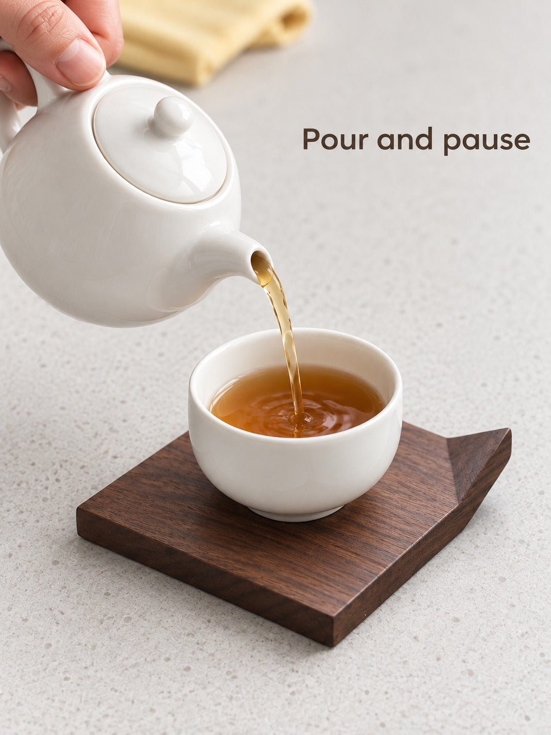 Solid Black Walnut Tea Coaster with Raised Corner Lip