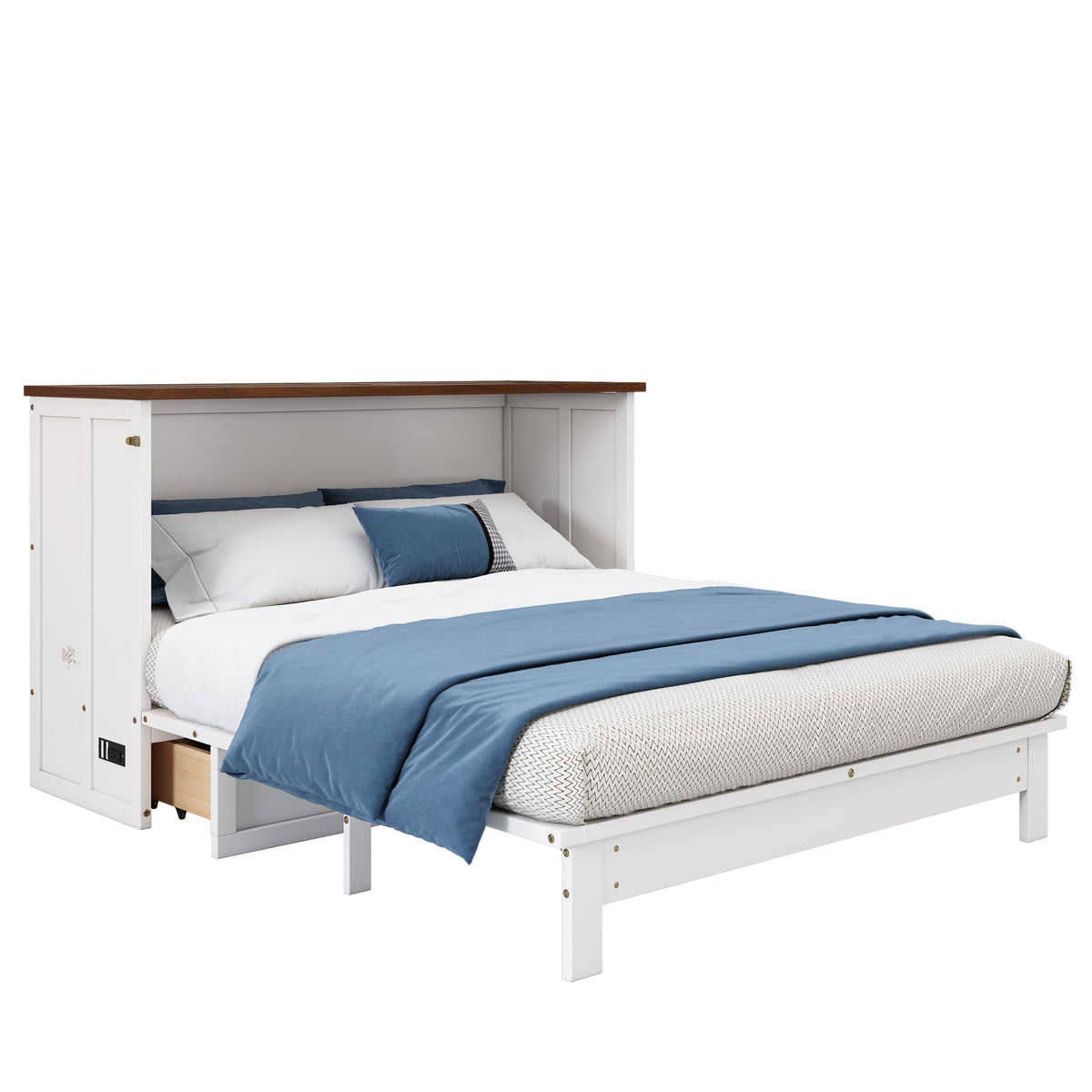 Queen Murphy Bed Chest for Small Rooms & Offices