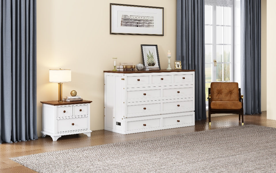Queen Murphy Bed Chest for Small Rooms & Offices