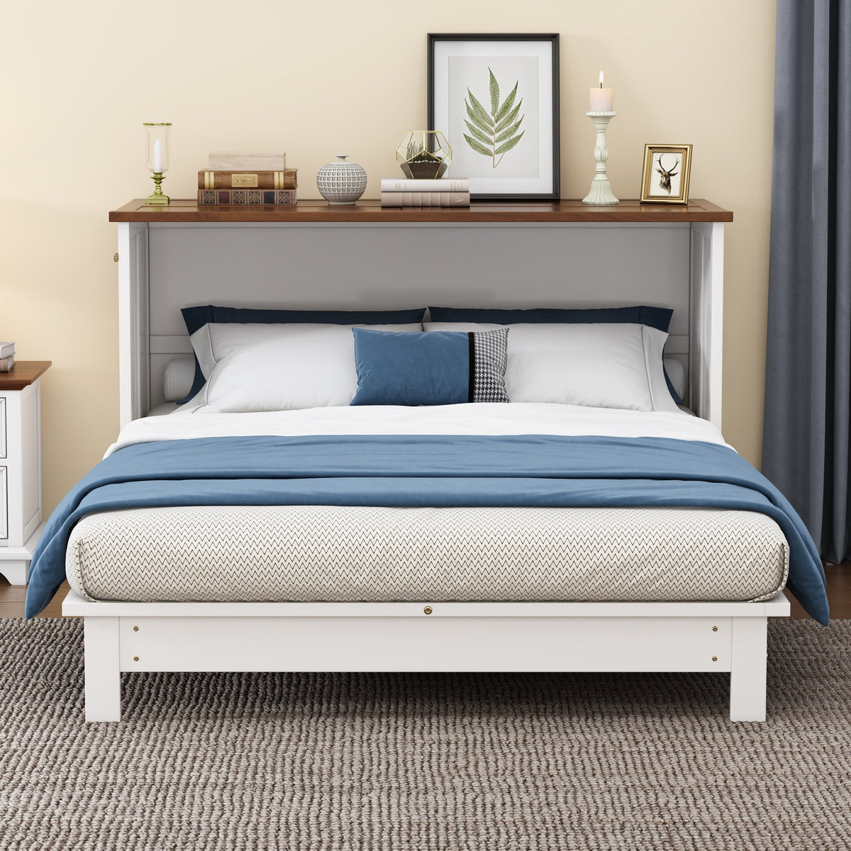 Queen Murphy Bed Chest for Small Rooms & Offices