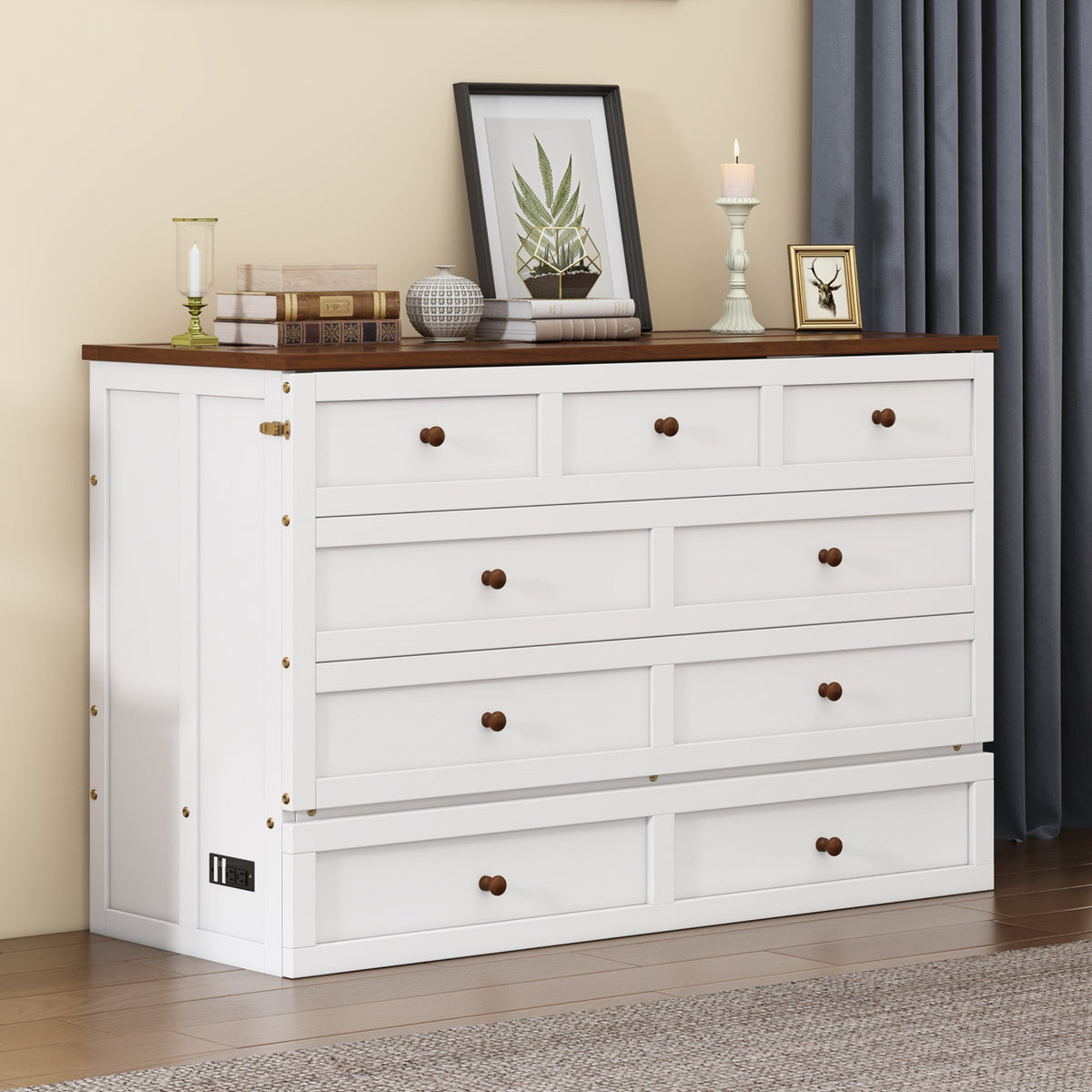 Queen Murphy Bed Chest for Small Rooms & Offices