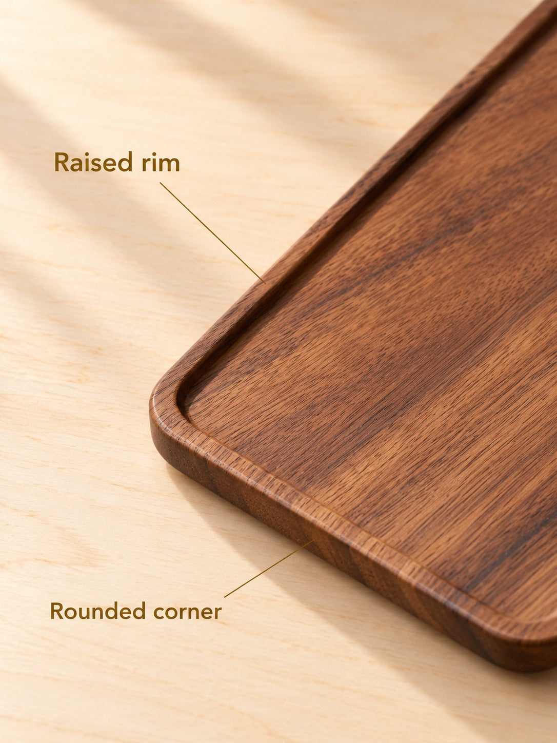 Solid Walnut Afternoon Tea Tray for Snacks and Coffee