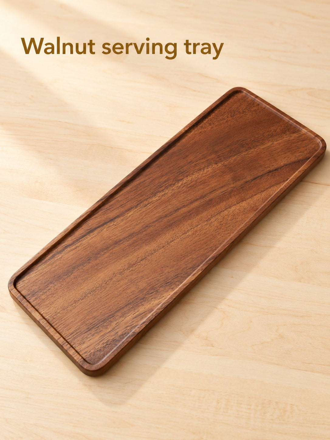 Solid Walnut Afternoon Tea Tray for Snacks and Coffee