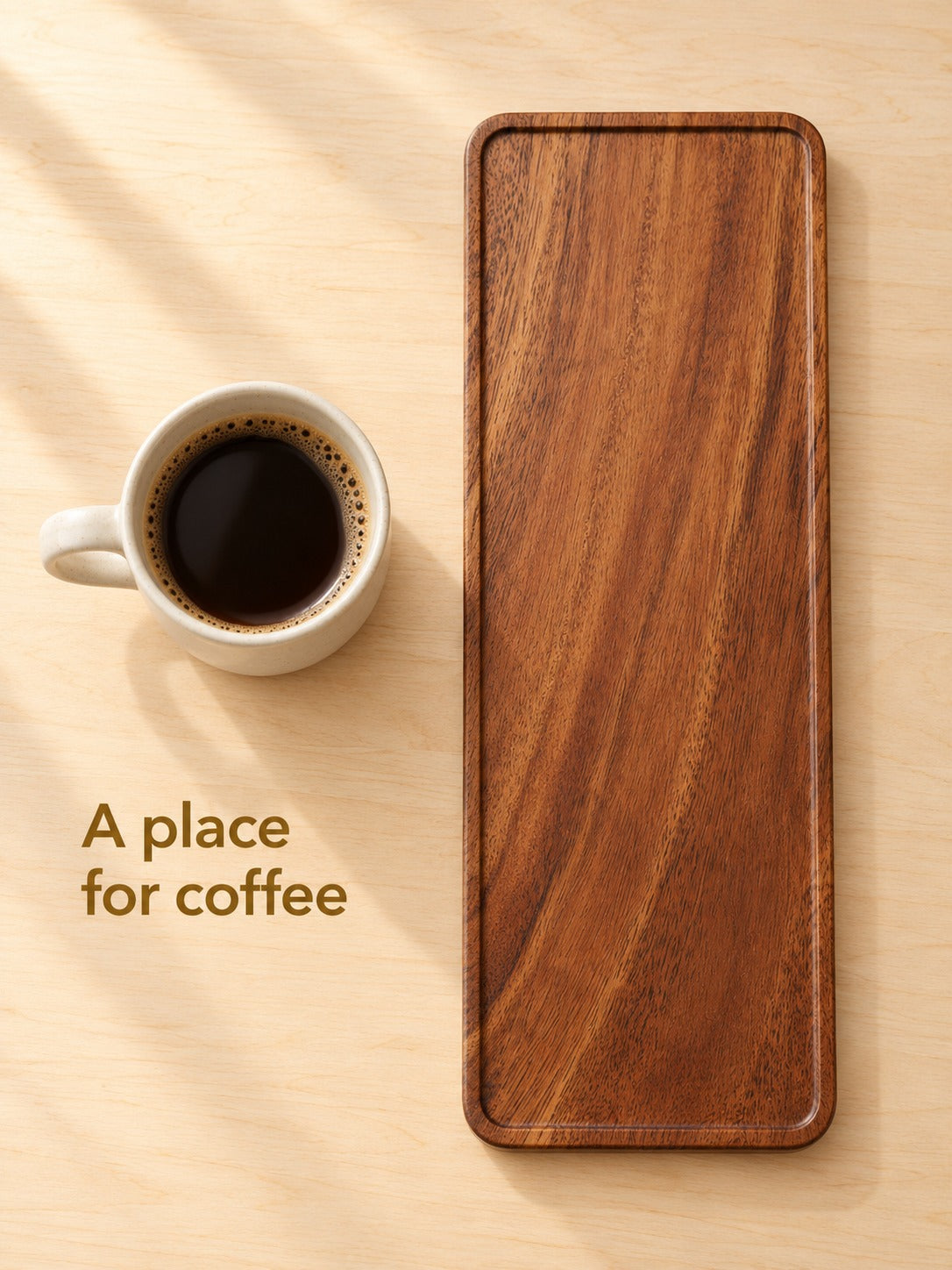 Solid Walnut Afternoon Tea Tray for Snacks and Coffee