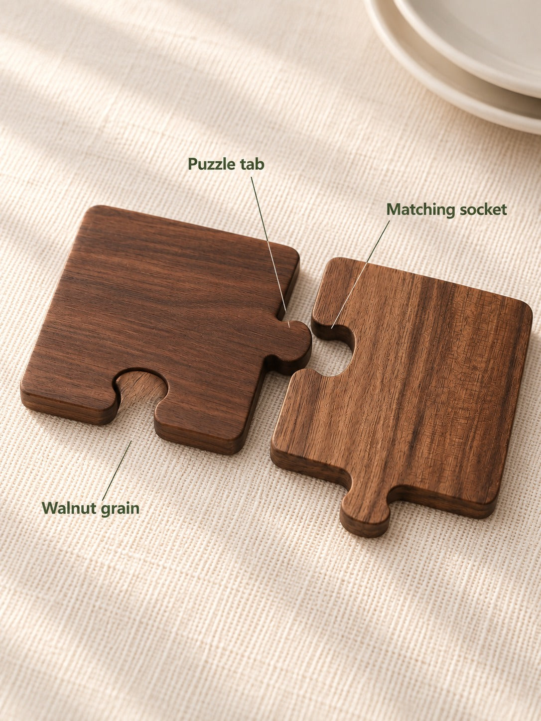 Solid Walnut Puzzle Coasters That Protect Your Tea Table