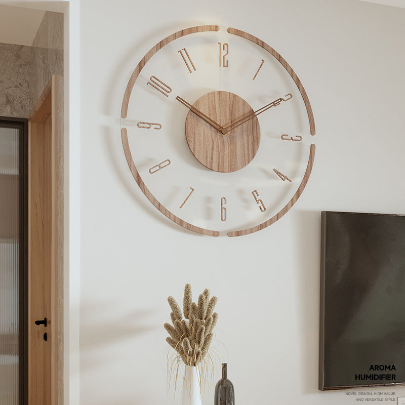 Silent Wood Wall Clock for Modern, Calm Home Interiors
