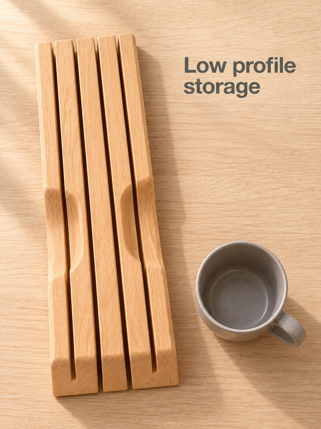 Solid Wood Drawer Knife Holder for Kitchen Storage