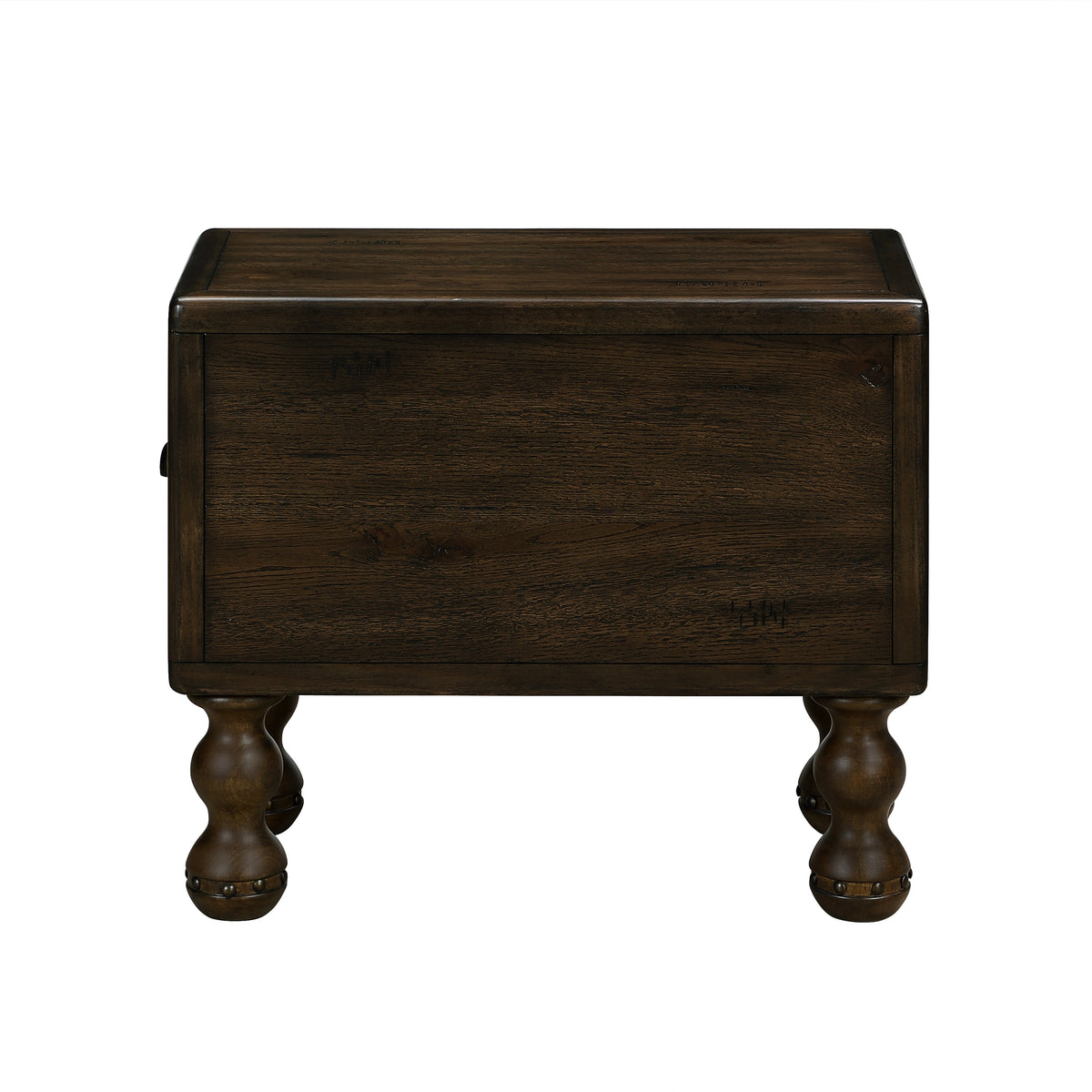 Slim Solid Wood End Table with Drawer, Espresso