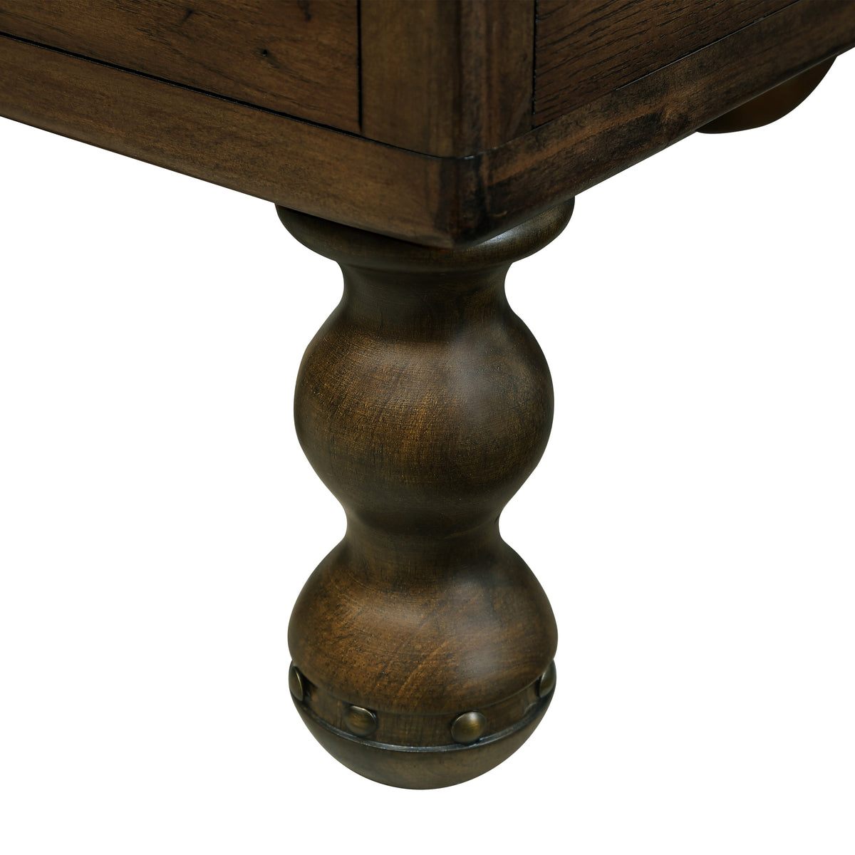 Slim Solid Wood End Table with Drawer, Espresso